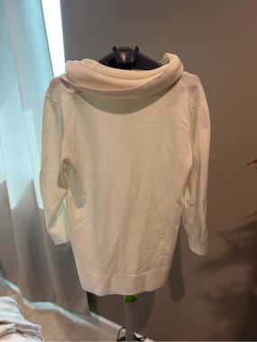Cream Off-Shoulder Cowl Neck Women’s Sweater